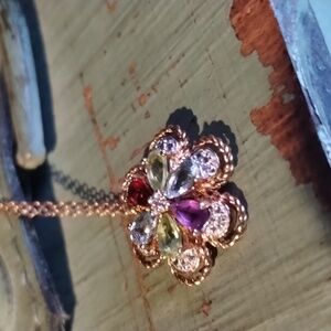 Gold  Sterling Silver Amethyst Garnet Peridot Aquamarine Topaz necklace ….